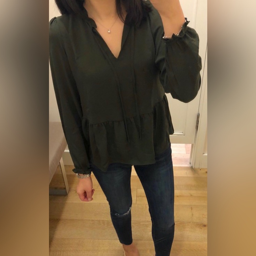 *BUNDLE ONLY* LOFT Black Ruffled Peplum Blouse
